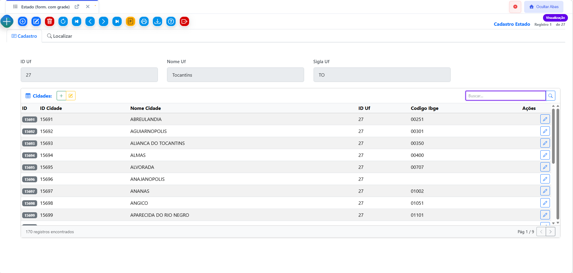 Interface Dashboard